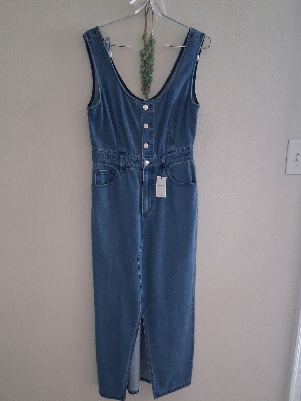 Forever 21 Light Blue Denim Zip-Front Dress
